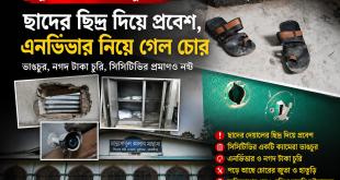 মুক্তাগাছায় মাদ্রাসায় চুরি: ছাদের ছিদ্র দিয়ে প্রবেশ, এনভিআর নিয়ে উধাও চোর, পড়ে রইল জুতা